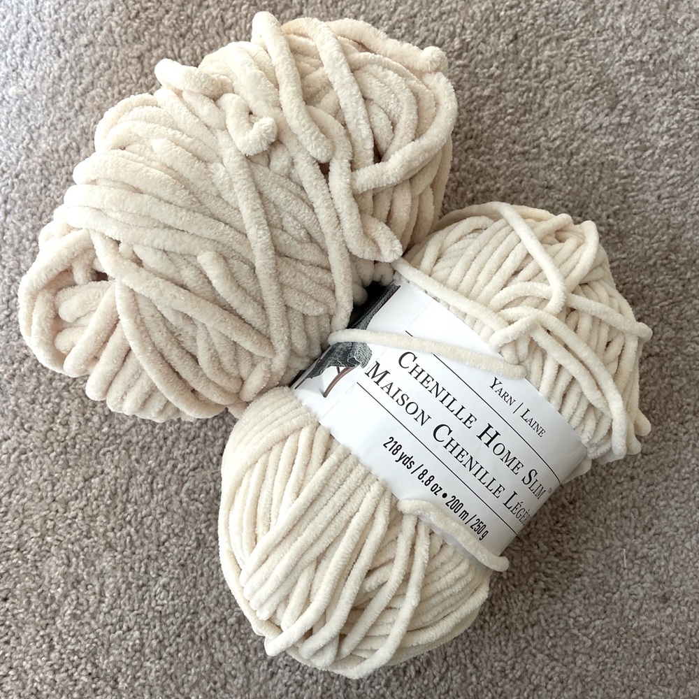 Two Super Bulky Cream Yarn Skeins